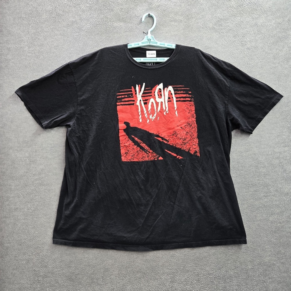 Korn Men Shirt 3XL Black Graphic Print Grunge Short‎ Sleeve Logo